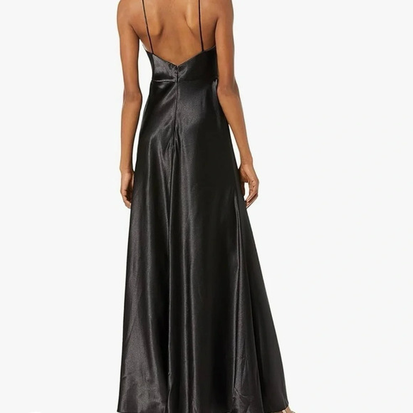 Jenny Yoo Black Satin Dina Dress - Picture 2 of 8